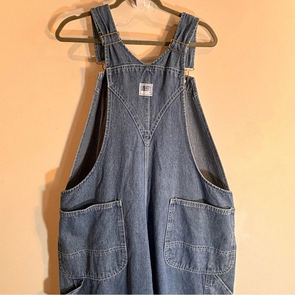 LIBERTY JEANS Sz 44 x 32 Overalls Carpenter Style Pockets Adjustable Straps - Picture 8 of 14